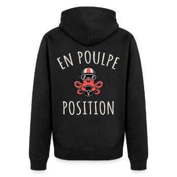 En poulpe position Jeu de mots drôle  - Veste à capuche bio Premium Unisexe - noir - Dos - Nico (187cm)
