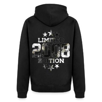 ÉDITION LIMITÉE 2008 18E ANNIVERSAIRE - Veste à capuche bio Premium Unisexe - noir - Dos - Nico (187cm)