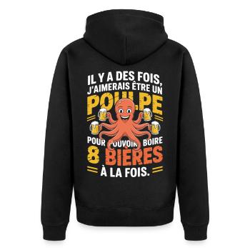 There are times I wish I was an octopus Humor - Unisex Premium Organic Zip Hoodie - black - Back - Nico (187cm)