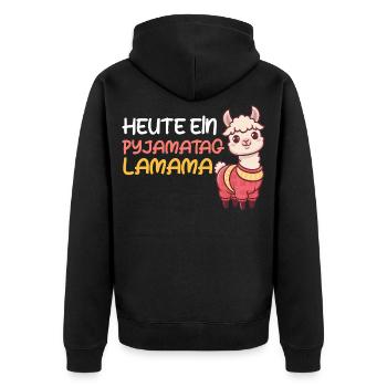 Future maman AUJOURD’HUI PYJAMA DAY LAMAMA Drôle - Veste à capuche bio Premium Unisexe - noir - Dos - Nico (187cm)