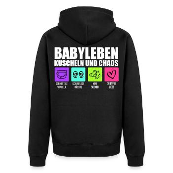 Future maman BABY LIFE CÂLIN ET CHAOS - Veste à capuche bio Premium Unisexe - noir - Dos - Nico (187cm)