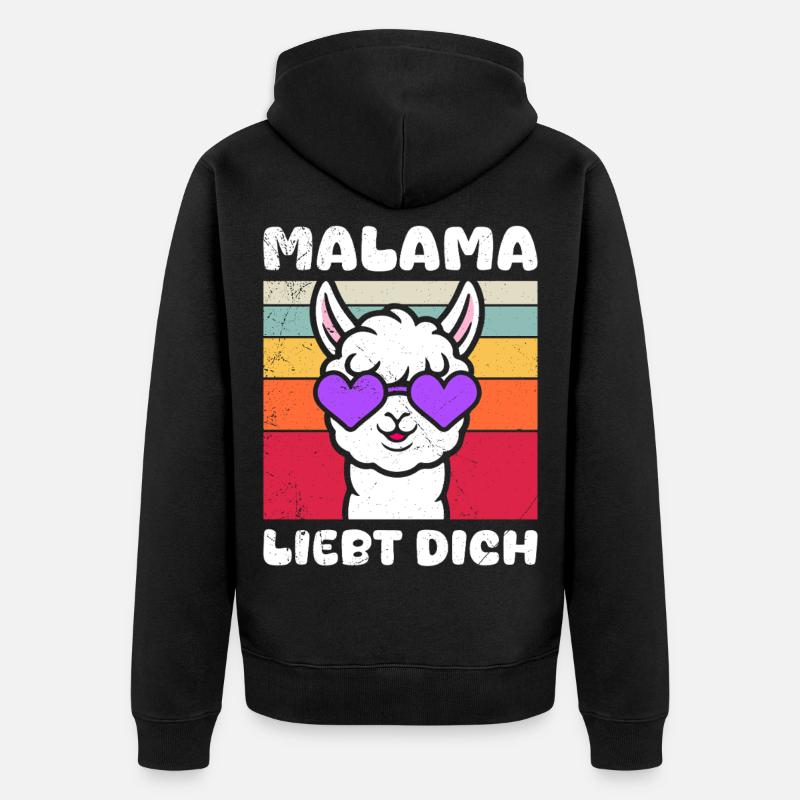 Bientôt maman MALAMA T'AIME Drôle - Veste à capuche bio Premium Unisexe - noir