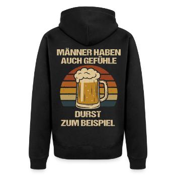 Chemise Feelings pour hommes – Thirst Beer Saying - Veste à capuche bio Premium Unisexe - noir - Dos - Nico (187cm)
