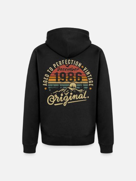 Legenden wurden im Dezember 1986 - Unisex Premium Bio Zip Hoodie - Schwarz