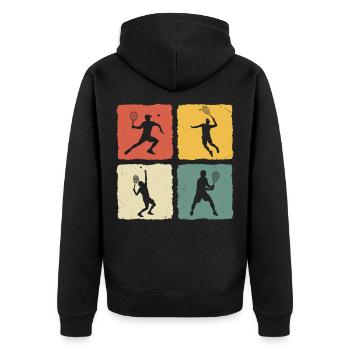 Tennis Retro Joueur de tennis T-shirt Jouer au tennis - Veste à capuche bio Premium Unisexe - noir - Dos - Nico (187cm)