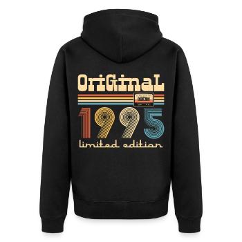30e anniversaire 30e anniversaire Original 1995 - Veste à capuche bio Premium Unisexe - noir - Dos - Nico (187cm)