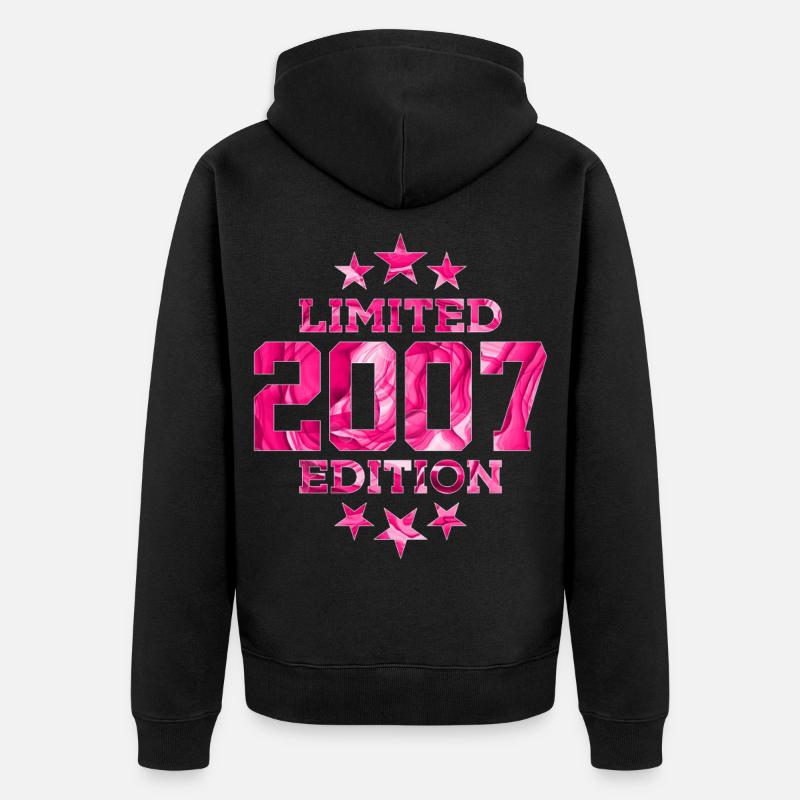 ÉDITION LIMITÉE 2007 19E ANNIVERSAIRE - Veste à capuche bio Premium Unisexe - noir