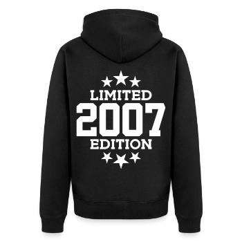 LIMITED EDITION 2007 19TH BIRTHDAY - Unisex Premium Organic Zip Hoodie - black - Back - Nico (187cm)