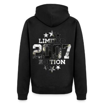 LIMITED EDITION 2007 19TH BIRTHDAY - Unisex Premium Organic Zip Hoodie - black - Back - Nico (187cm)