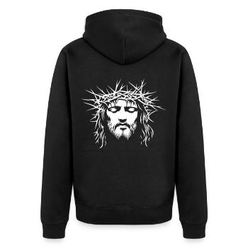 Jésus-Christ Dieu chrétien - Veste à capuche bio Premium Unisexe - noir - Dos - Nico (187cm)
