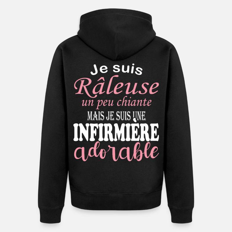 Humour infirmière - idée cadeau infirmière - Veste à capuche bio Premium Unisexe - noir