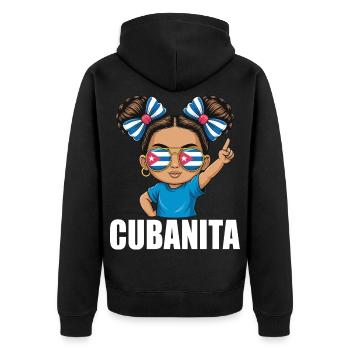 Cuba Flag Cute Cubanita Girls Women - Unisex Premium Organic Zip Hoodie - black - Back - Nico (187cm)
