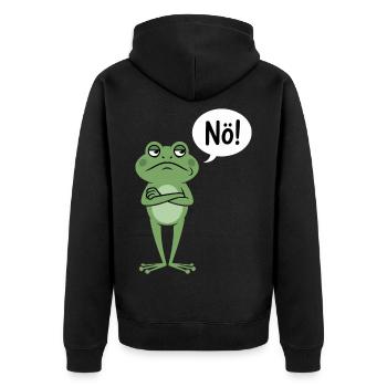 Grenouille sceptique qui dit non - Veste à capuche bio Premium Unisexe - noir - Dos - Nico (187cm)
