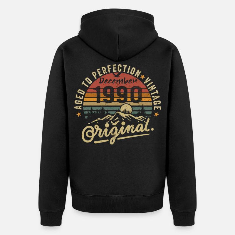 Legenden wurden im Dezember 1990 - Unisex Premium Bio Zip Hoodie - Schwarz