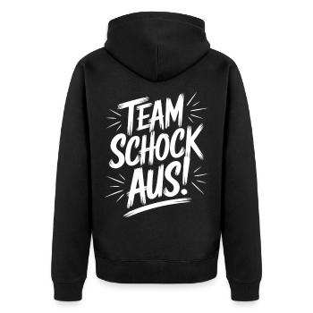 Team Schock Out! Dice Puzzle Jule Schocken - Unisex Premium Organic Zip Hoodie - black - Back - Nico (187cm)
