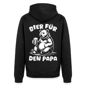 Beer drinkers BEER FOR DAD Fathers Funny - Unisex Premium Organic Zip Hoodie - black - Back - Nico (187cm)