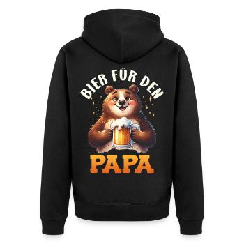 Father-to-be BEER FOR DAD Funny - Unisex Premium Organic Zip Hoodie - black - Back - Nico (187cm)