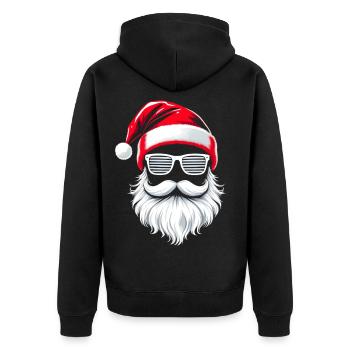 Père Noël avec des lunettes de soleil Père Noël Hipster - Veste à capuche bio Premium Unisexe - noir - Dos - Nico (187cm)