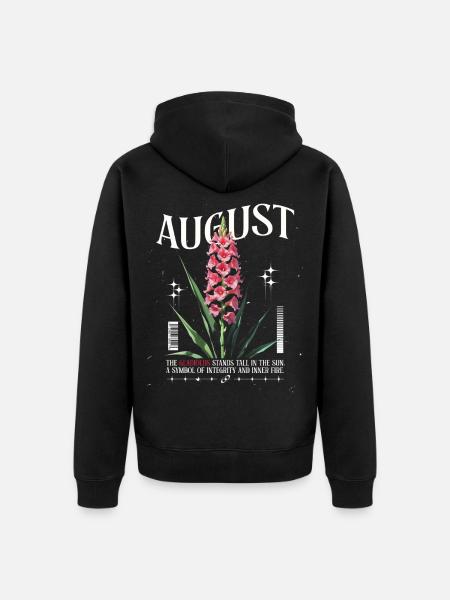 Geburtsblumen August Gladiole Geburtsblume - Unisex Premium Bio Zip Hoodie - Schwarz