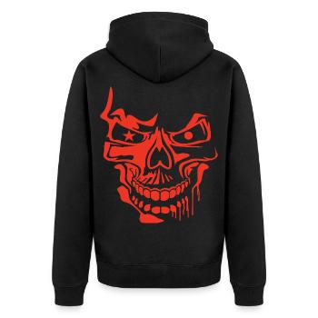 Red Stylized Skull Illustration - Unisex Premium Organic Zip Hoodie - black - Back - Nico (187cm)