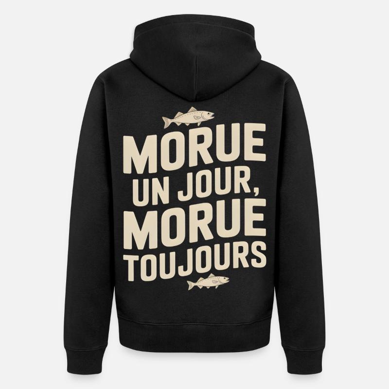 Once cod Cod - Unisex Premium Organic Zip Hoodie - black