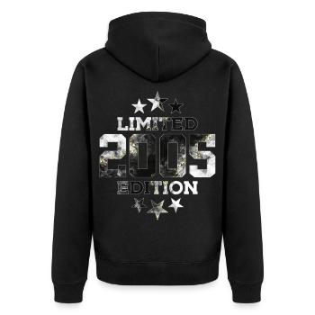 ÉDITION LIMITÉE 21E ANNIVERSAIRE 2005 - Veste à capuche bio Premium Unisexe - noir - Dos - Nico (187cm)