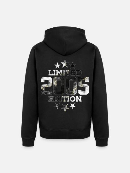 ÉDITION LIMITÉE 21E ANNIVERSAIRE 2005 - Veste à capuche bio Premium Unisexe - noir