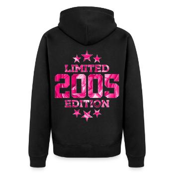 ÉDITION LIMITÉE 21E ANNIVERSAIRE 2005 - Veste à capuche bio Premium Unisexe - noir - Dos - Nico (187cm)