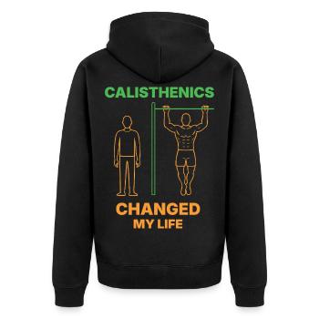 La gymnastique suédoise a changé ma vie Fitness Gym Workout - Veste à capuche bio Premium Unisexe - noir - Dos - Nico (187cm)