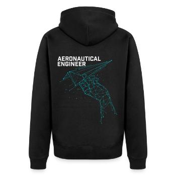 Aeronautical Engineer Plane Science Nerd Gift - Unisex Premium Organic Zip Hoodie - black - Back - Nico (187cm)