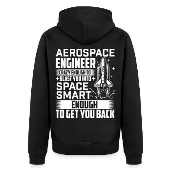 Citation d’un ingénieur aérospatial vous propulser dans l’espace - Veste à capuche bio Premium Unisexe - noir - Dos - Nico (187cm)