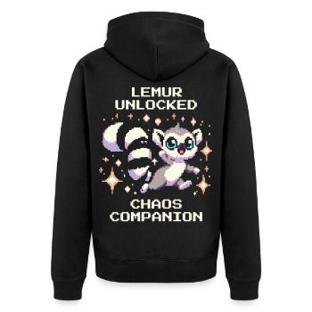 Lémurien débloqué | Compagnon du Chaos, RPG - Veste à capuche bio Premium Unisexe - noir - Dos - Nico (187cm)
