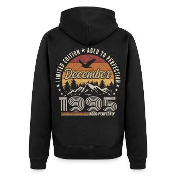 Décembre 1995 Édition Originale Cadeau décembre  - Veste à capuche bio Premium Unisexe - noir - Dos - Nico (187cm)