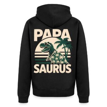 Papa Saurus Rex dinosaure Cadeau de fête des pères - Veste à capuche bio Premium Unisexe - noir - Dos - Nico (187cm)