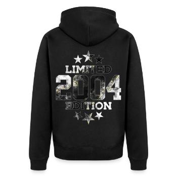 LIMITED EDITION 2004 22ND BIRTHDAY - Unisex Premium Organic Zip Hoodie - black - Back - Nico (187cm)