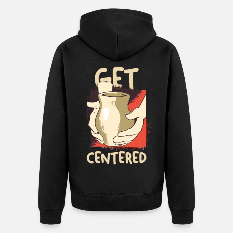 Get Centered Kaffeemoment - Unisex Premium Bio Zip Hoodie - Schwarz
