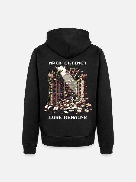NPCs gone, lore stays | Post-apocalyptic - Unisex Premium Organic Zip Hoodie - black