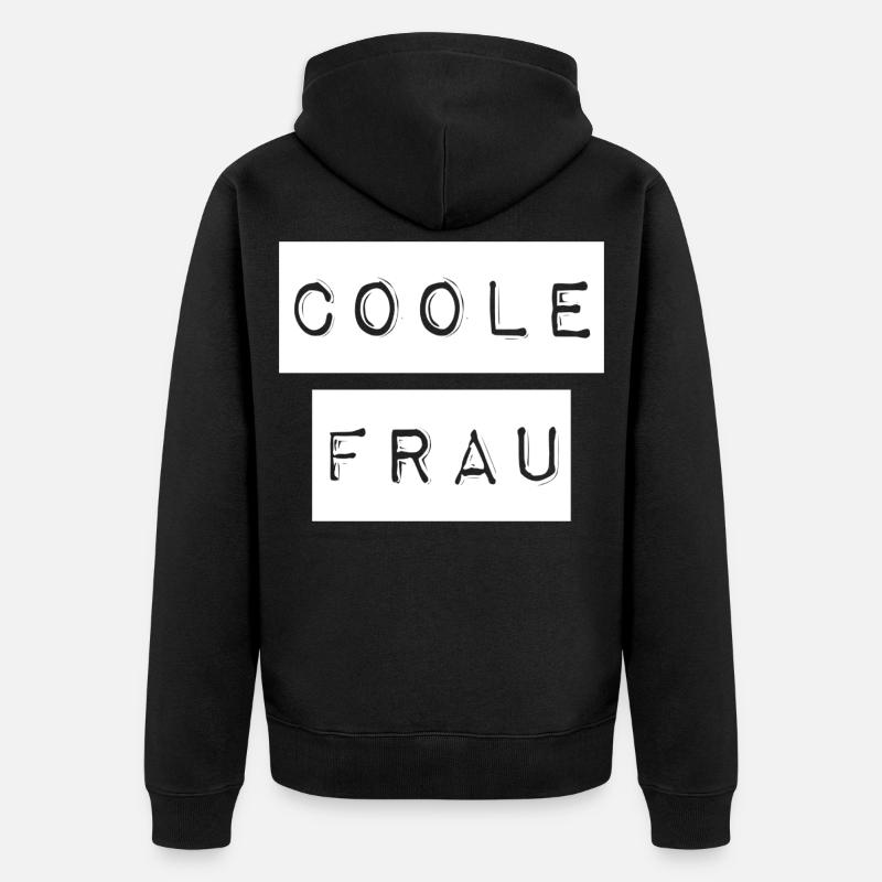 So sieht ein coole Frau aus - Unisex Premium Bio Zip Hoodie - Schwarz