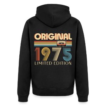 50. Geburtstag 50 Jahre Original 1975 - Unisex Premium Organic Zip Hoodie - black - Back - Nico (187cm)