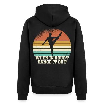 Danse du doute Rétro Coucher de soleil - Veste à capuche bio Premium Unisexe - noir - Dos - Nico (187cm)