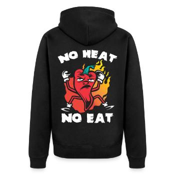 Chili Heart No Meat - Unisex Premium Organic Zip Hoodie - black - Back - Nico (187cm)