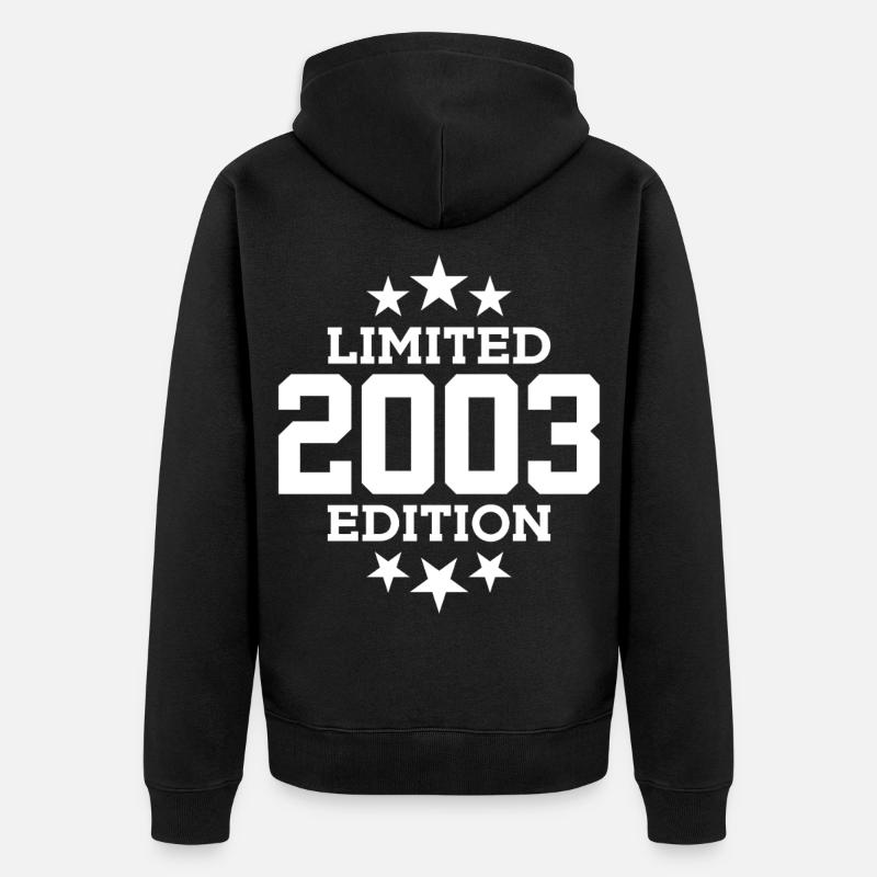 ÉDITION LIMITÉE 23E ANNIVERSAIRE 2003 - Veste à capuche bio Premium Unisexe - noir
