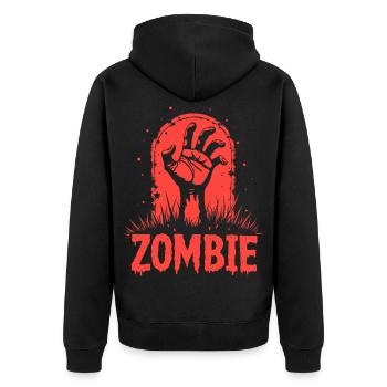 Apocalypse Zombie Hand - Unisex Premium Organic Zip Hoodie - black - Back - Nico (187cm)