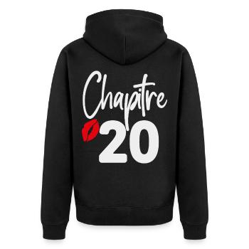 Chapitre 20 cadeau d’anniversaire femme 20 ans - Veste à capuche bio Premium Unisexe - noir - Dos - Nico (187cm)