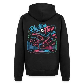 Streetdance Beat – Urban DJ Music Design - Veste à capuche bio Premium Unisexe - noir - Dos - Nico (187cm)