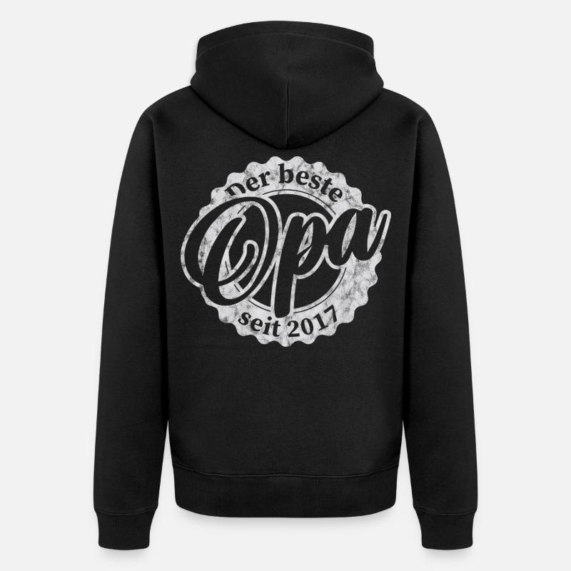 Le meilleur papy depuis 2017 - Veste à capuche bio Premium Unisexe - noir
