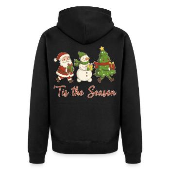 Es ist der Weihnachtsspaß der Saison - Unisex Premium Bio Zip Hoodie - Schwarz - Hinten - Nico (187cm)