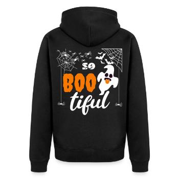 Boo tiful Halloween fantôme drôle dire tenue chauve-souris - Veste à capuche bio Premium Unisexe - noir - Dos - Nico (187cm)