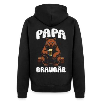 Le futur papa PAPA BRAUBÄR Drôle - Veste à capuche bio Premium Unisexe - noir - Dos - Nico (187cm)
