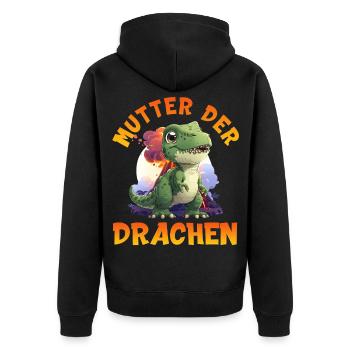 Werdende Mütter MUTTER DER DRACHEN Lustig - Unisex Premium Organic Zip Hoodie - black - Back - Nico (187cm)